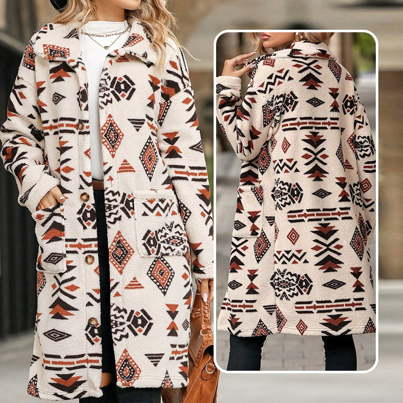 Azucena® | Classic coat with lapel print