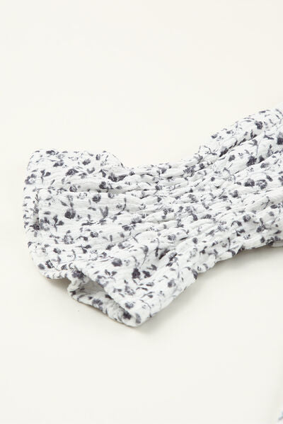 Clara® | Printed blouse with flounced sleeves and a round neckline