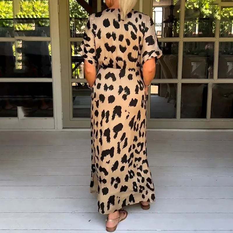 Elara® | Long leopard dress