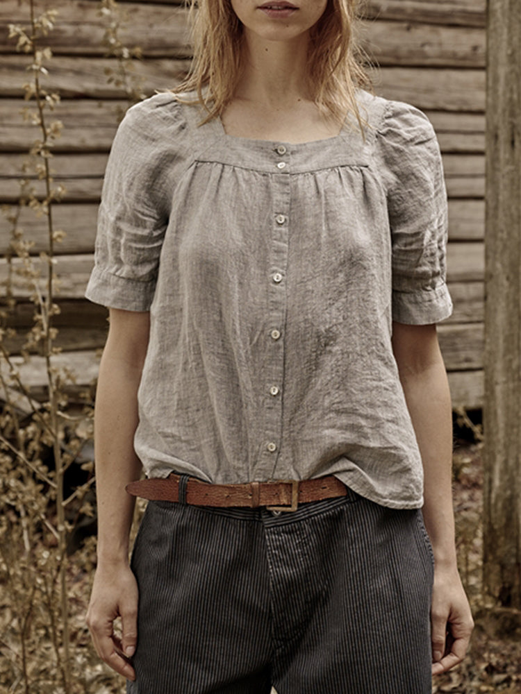 Brete® | Vintage Blouse Made Of Linen And Cotton