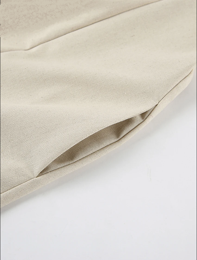 Daria® | Khaki Linen A-Line Dress With Pockets