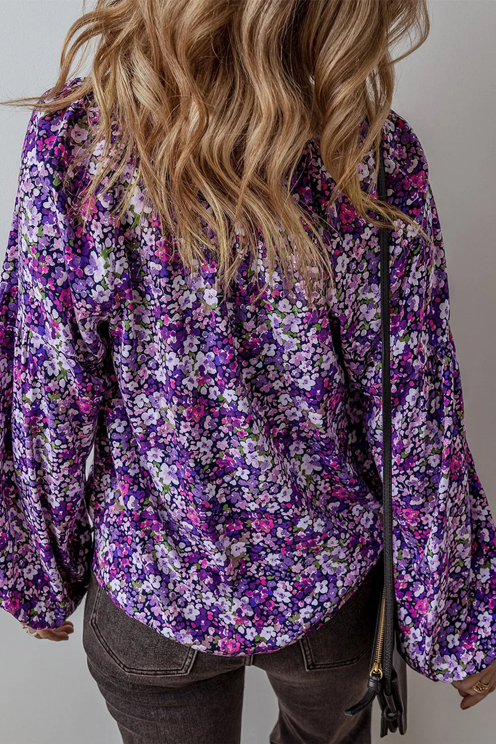 Anneliese® | Long-sleeved blouse with floral pattern and tie collar