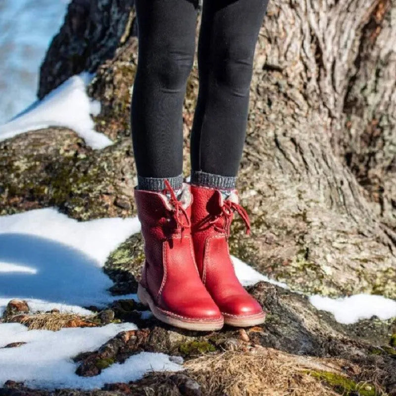 Edith® | Leather boots with wool lining