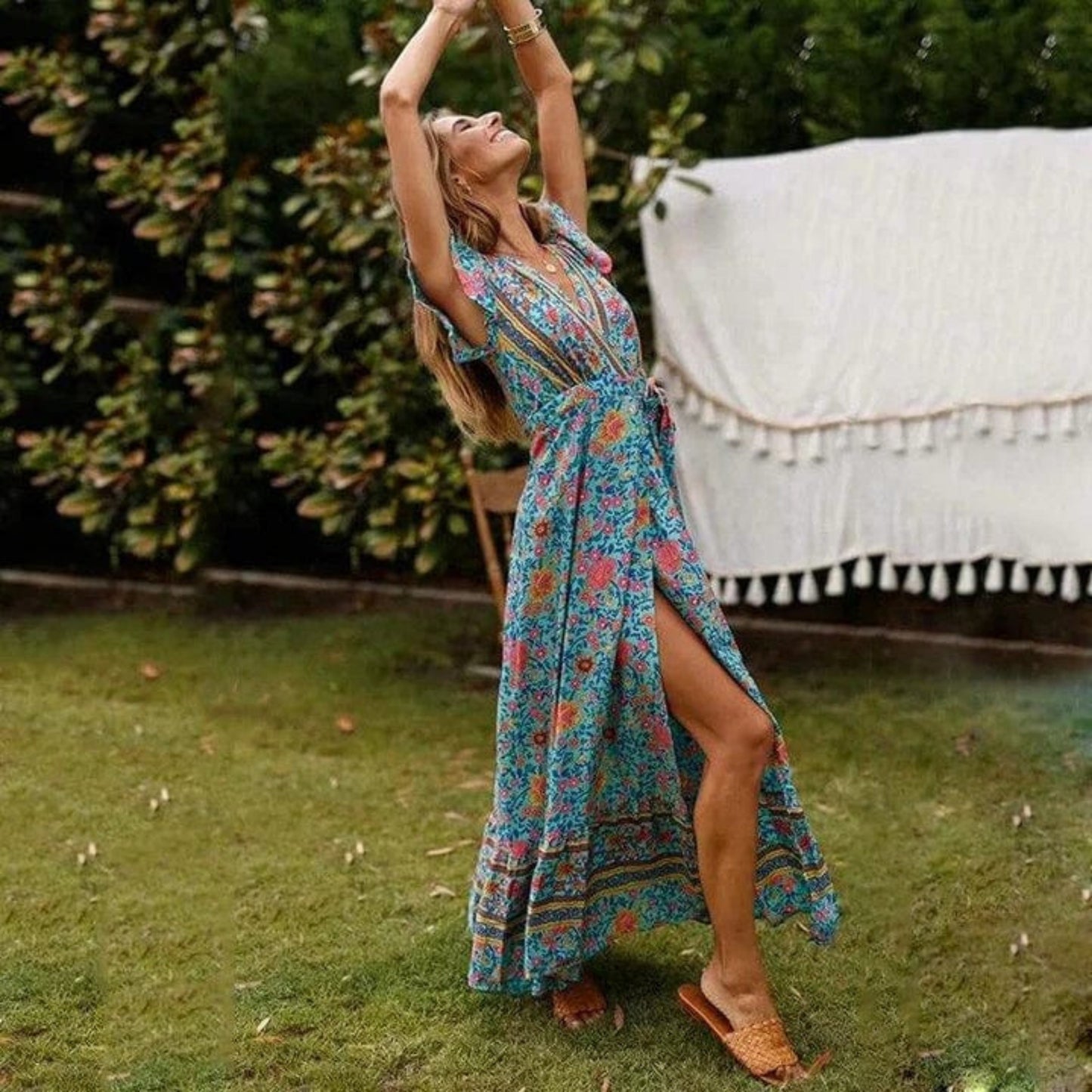 Carmen® | Women's V-neck floral print maxi dress