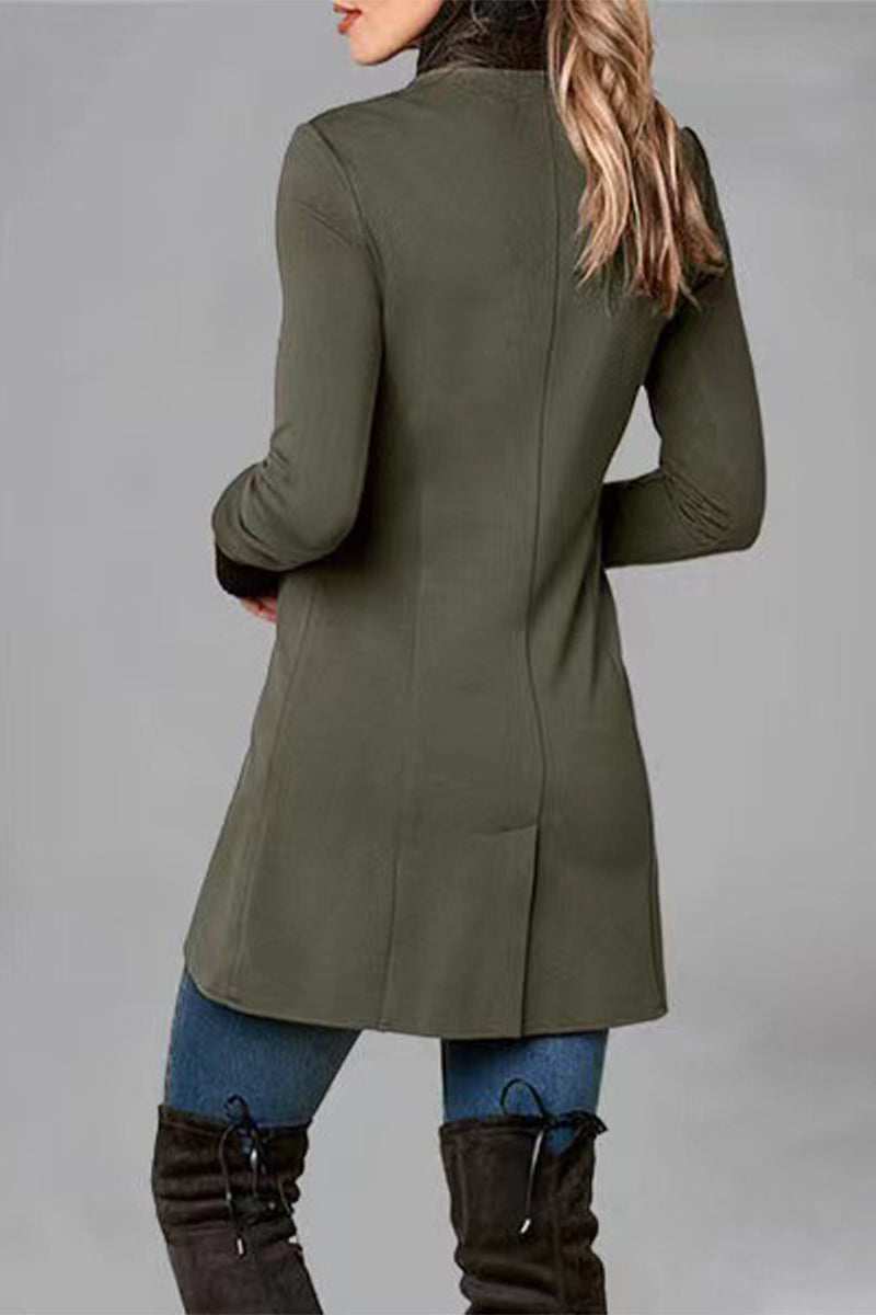 Barbara® | Elegant college outerwear with solid color buttons and POLO collar