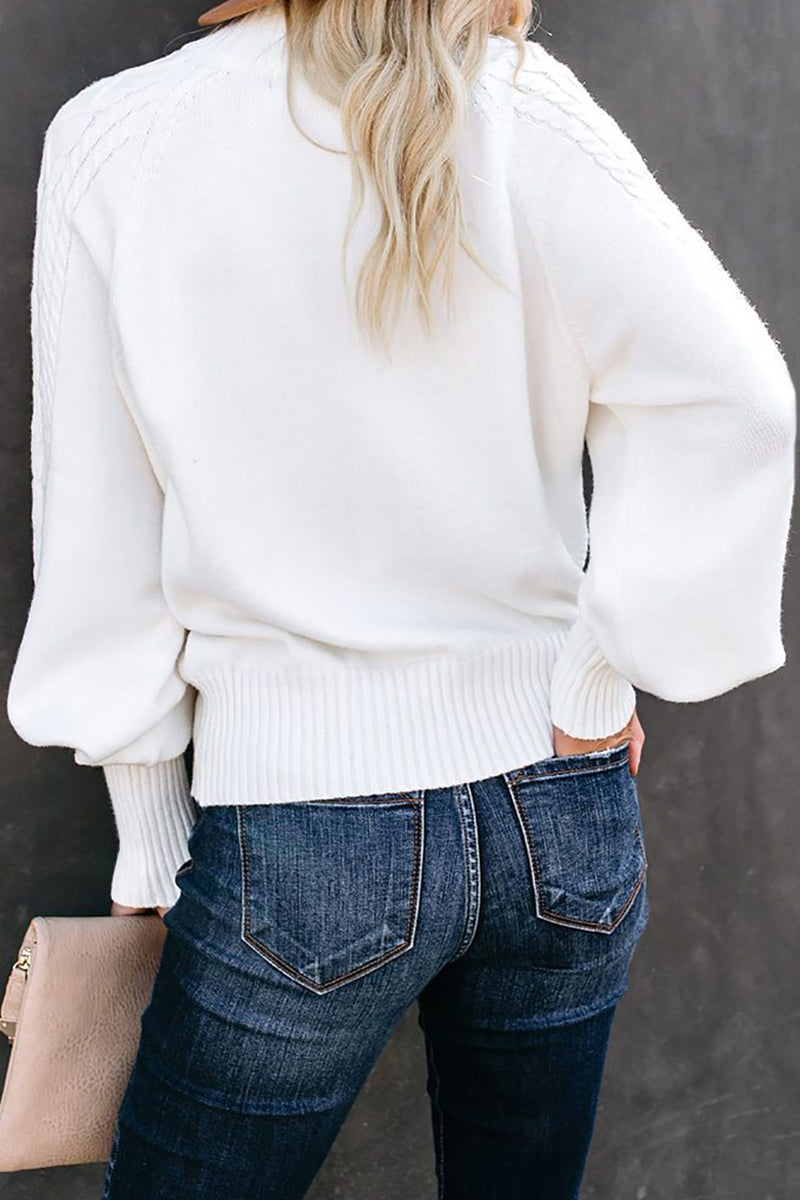 Clementina | Casual solid color half turtleneck tops
