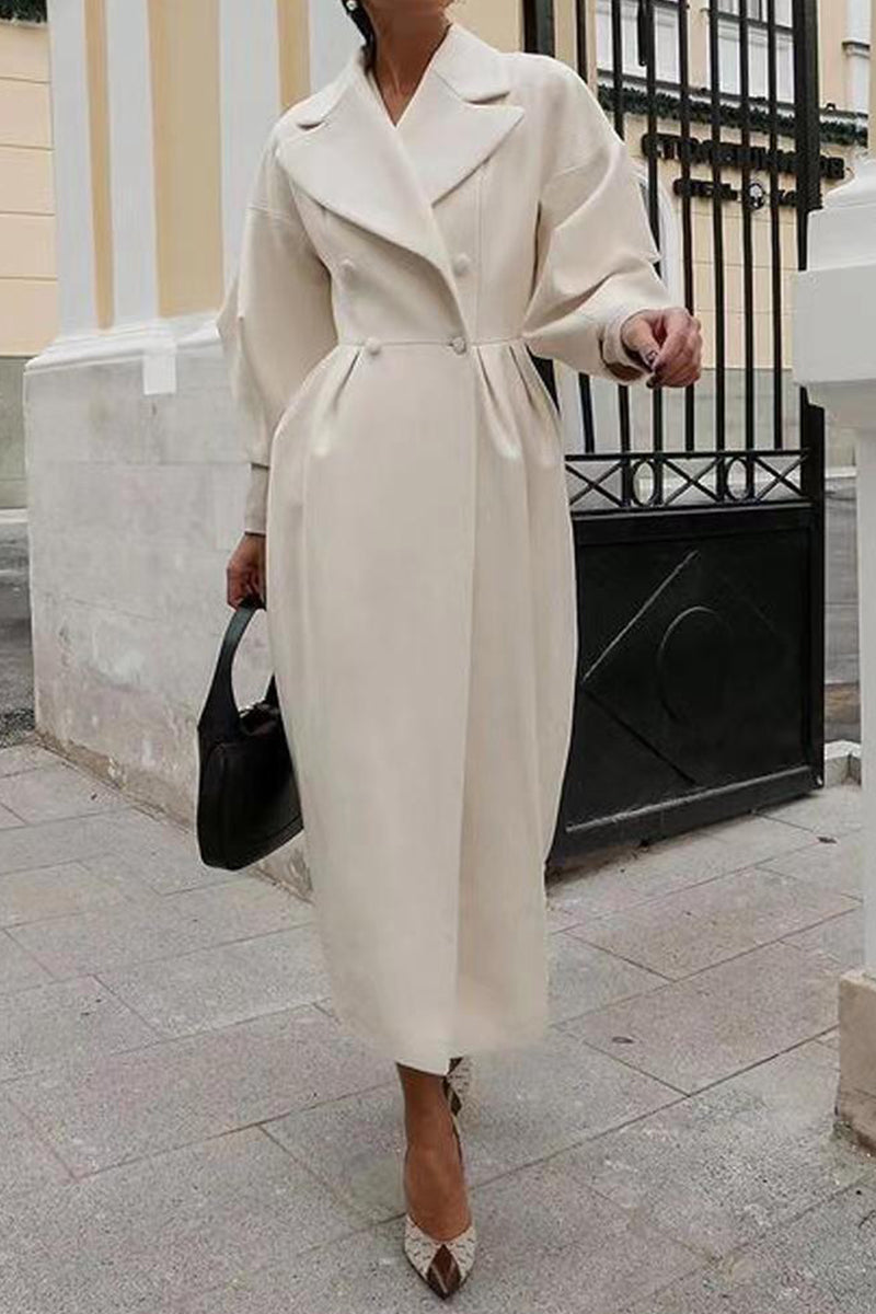 Cruz | Elegant plain outerwear with a turn-down collar