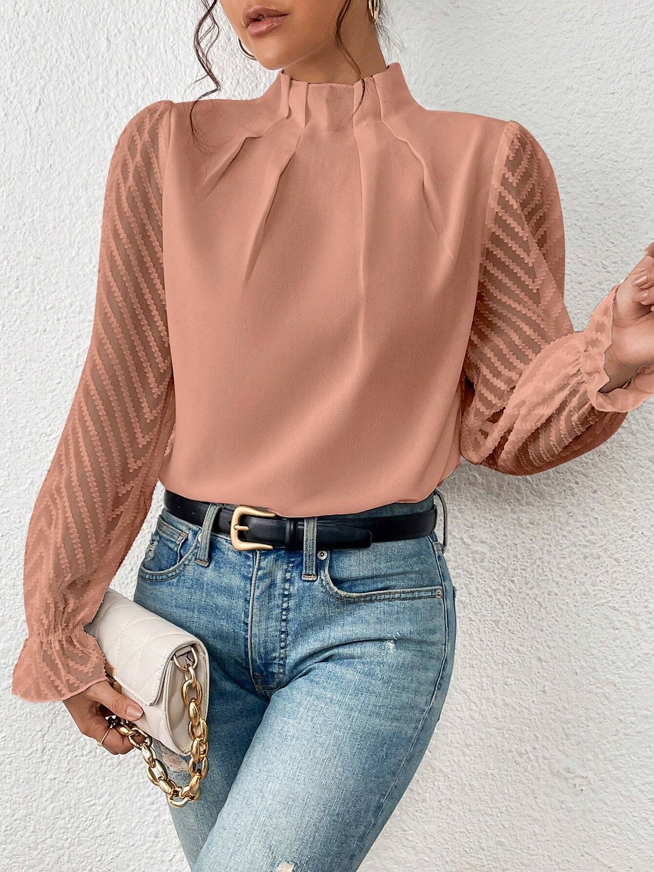 Cristina® | Coastal blouse with lace sleeves