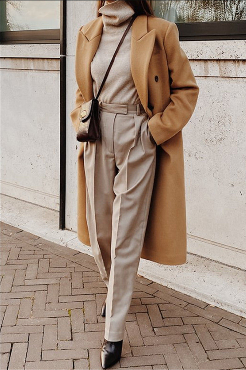Ariana® | Elegant British style outerwear with plain buttons and turn-down collar