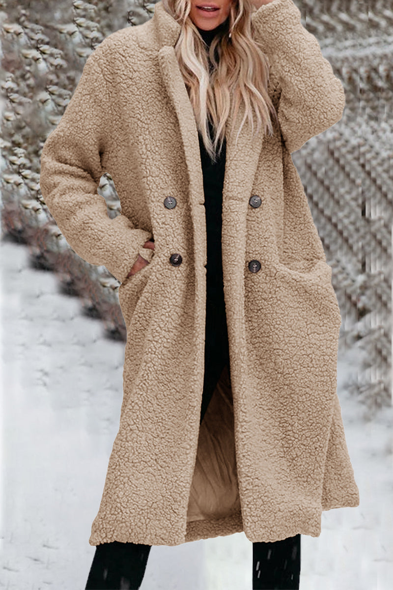 Cinthia® | Elegant outerwear with a plain turn-down collar and pockets