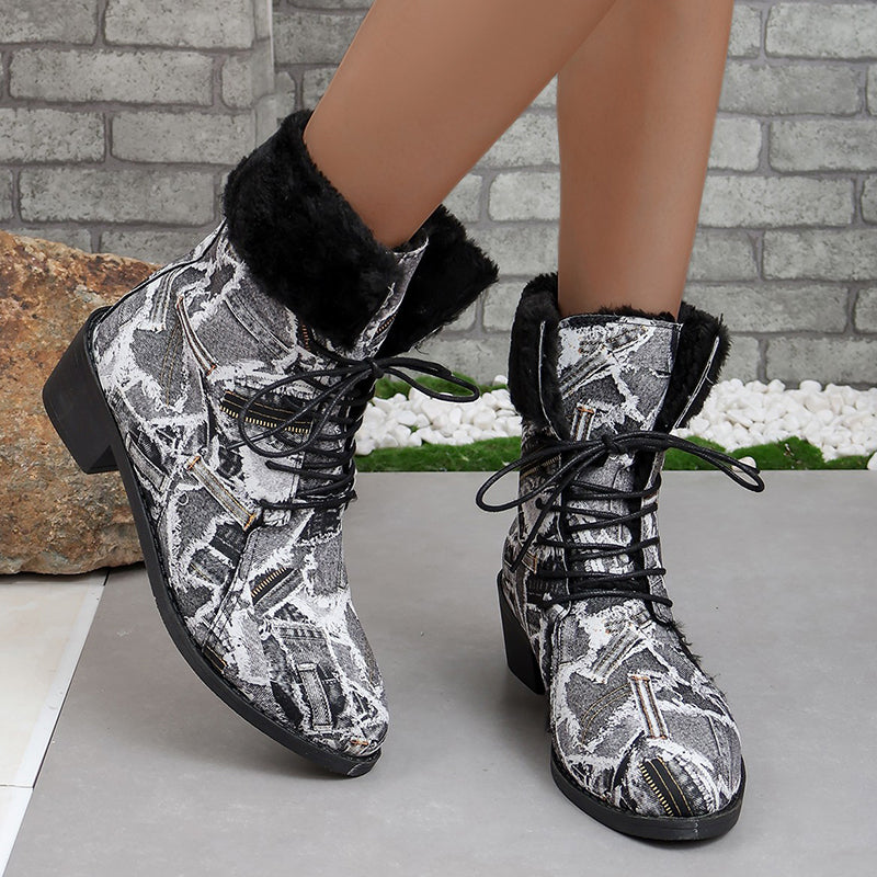 Clarisa® | Casual, pointed, comfortable outdoor shoes with patchwork print