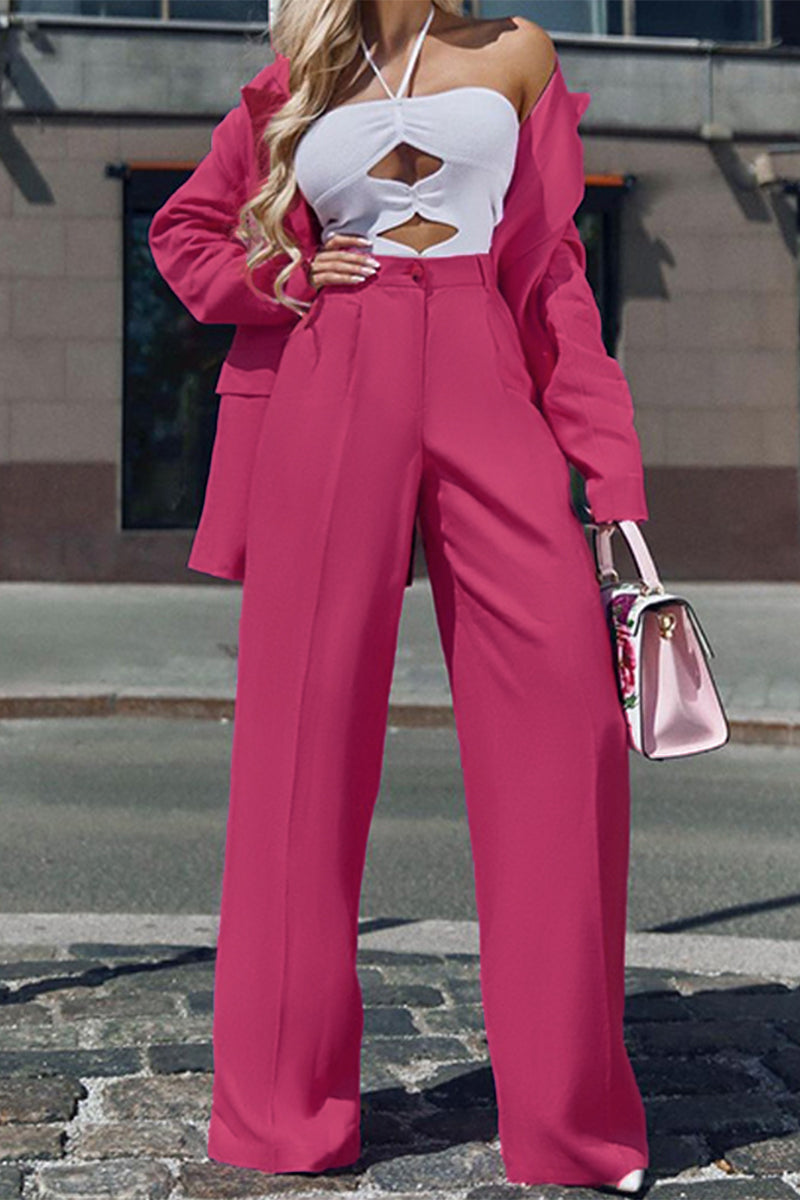 Ariadna® | Casual British style two-piece suit with a fixed pocket collar and long sleeves