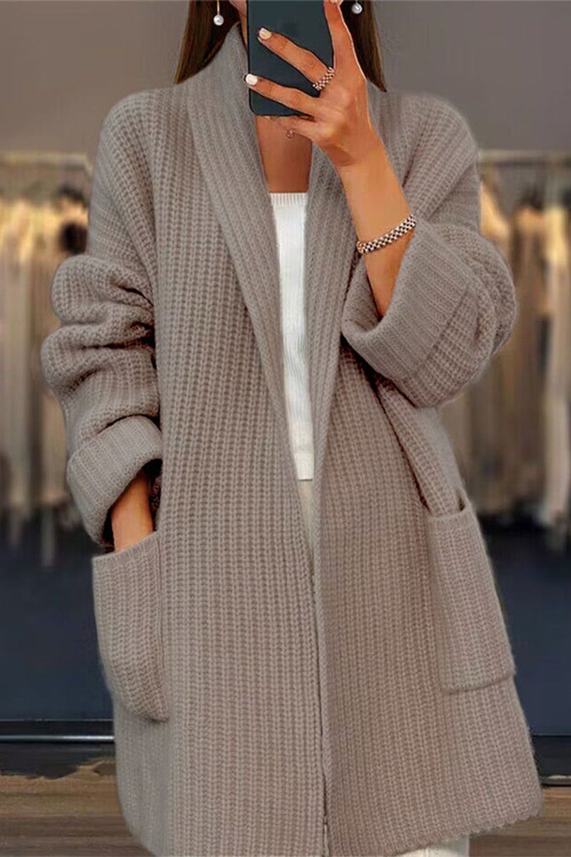 Antonia® | Casual, simple outerwear with solid pocket fabric and cardigan collar