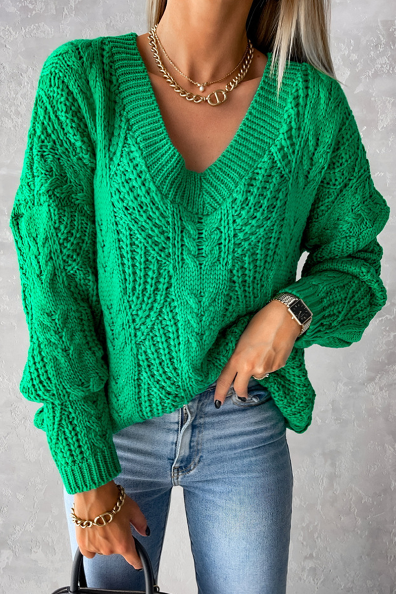 Carmen® | Elegant solid color tops with hollow out weave and V-neck