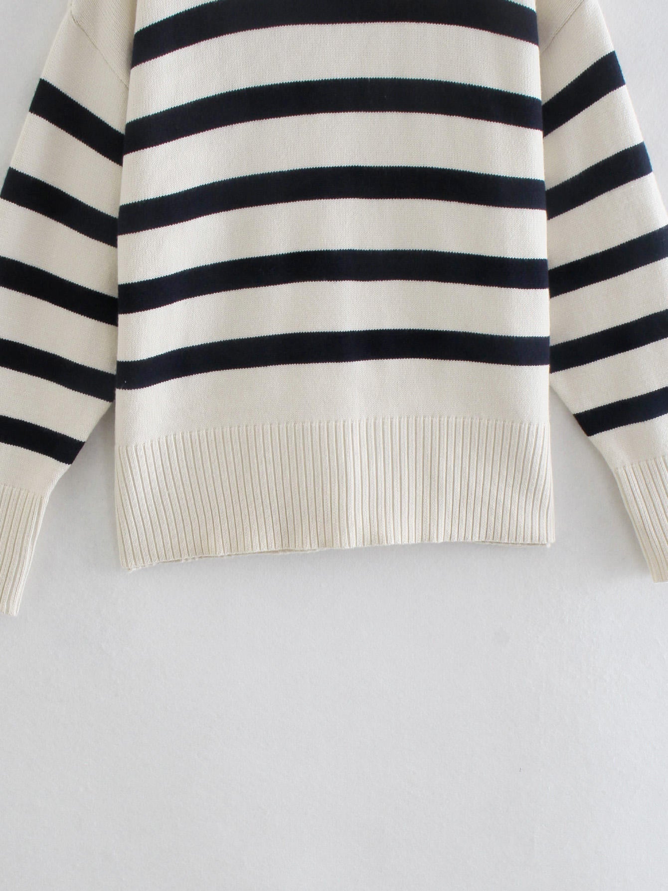 Cassandra® | White striped mesh blouse