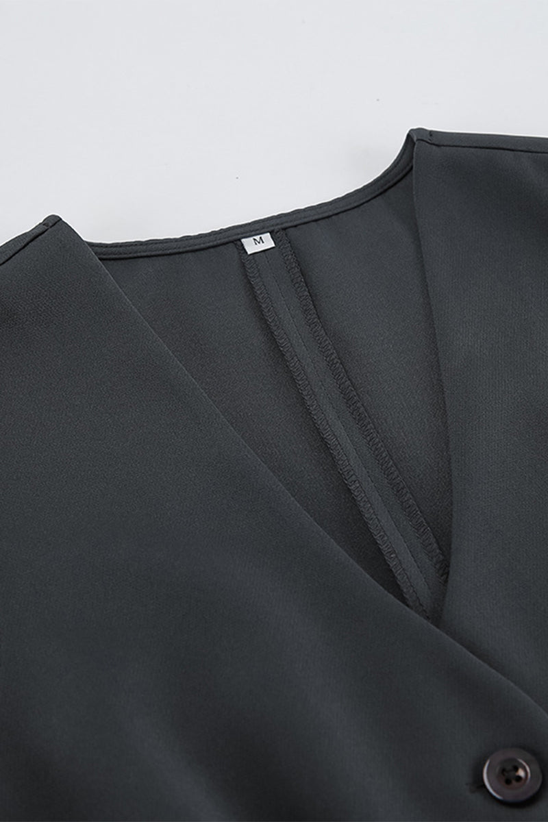 Chloe® | Casual Daily Solid Color Buckle Ruched V Neck Sleeveless Two Piece Set