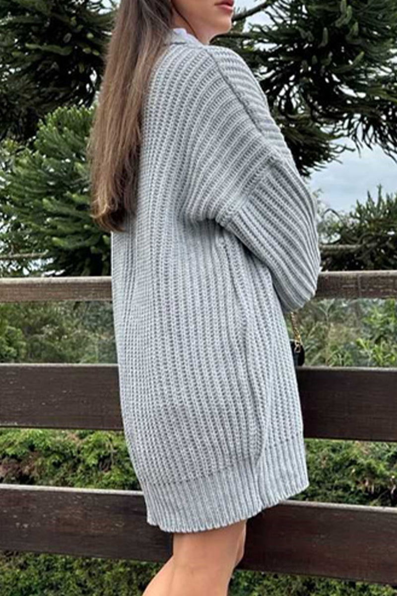 Bente® | Casual cardigans with a plain woven pattern and collar for everyday wear