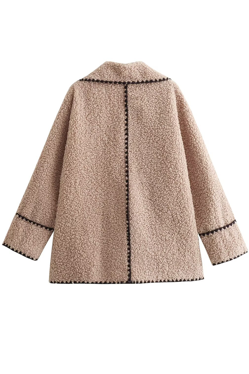 Catherine® | Casual, fluffy outerwear with a contrasting turn-down collar