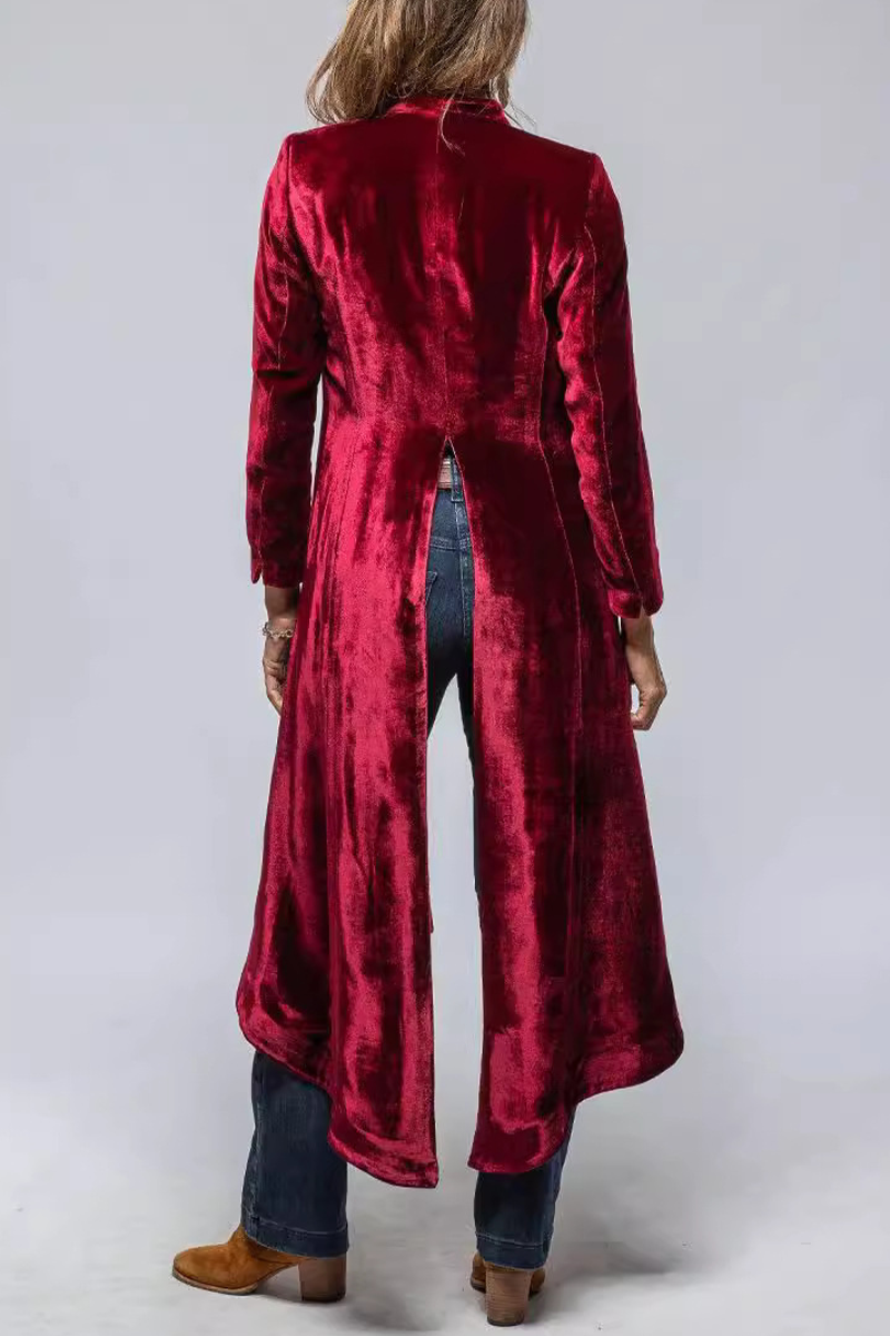 Eleonora® | Casual street outerwear with plain pocket slit and V-neck
