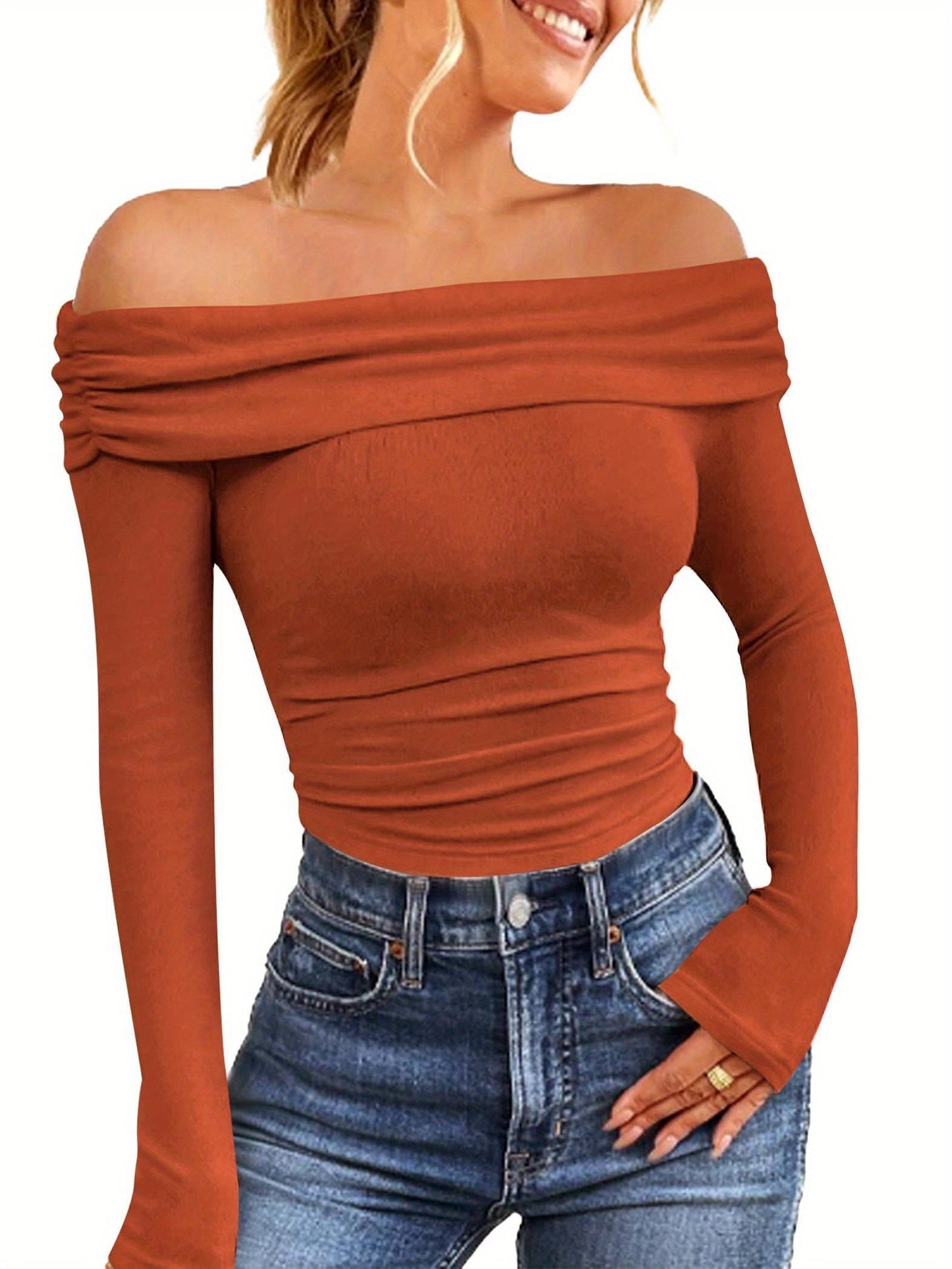 Breffni® | Off-Shoulder Long Sleeve Blouse