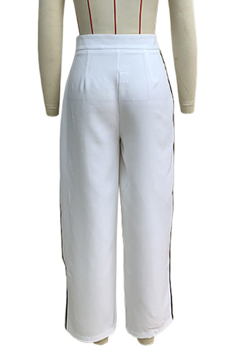 Dayana® | Casual patchwork trousers with pocket buttons, loose straight patchwork trousers with high waist