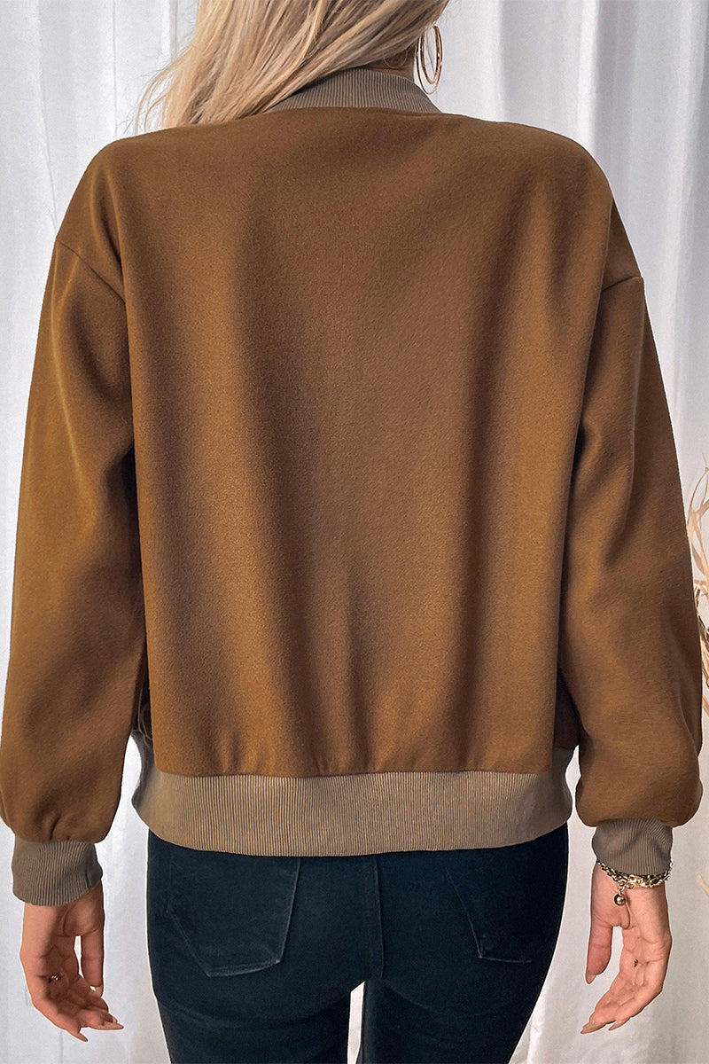 Carla® | Casual outerwear with raw O-neck and pocket button