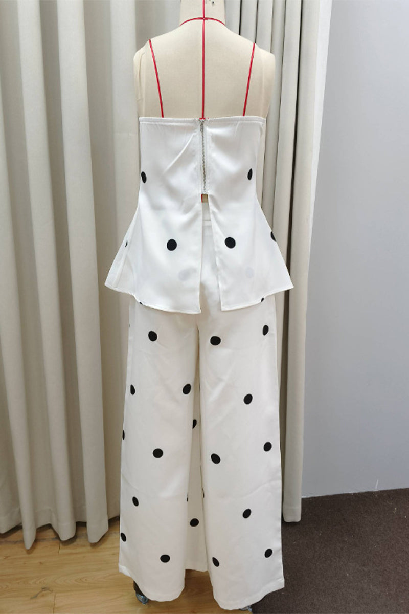 Cintia® | Sexy off-the-shoulder, sleeveless two-piece with polka dot and zipper