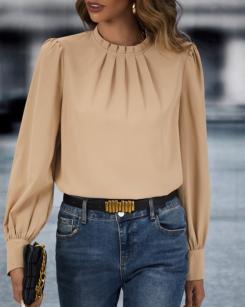Calypso® | Blouse with stand-up collar