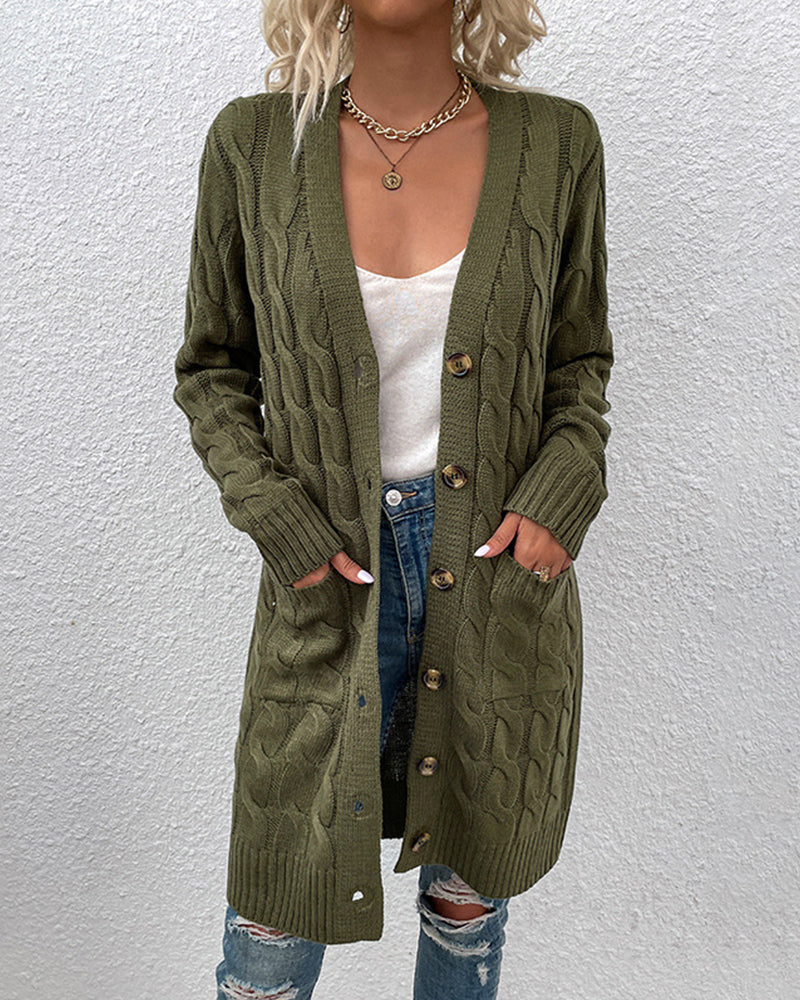 Basilisa | Long sleeve cardigan in solid color