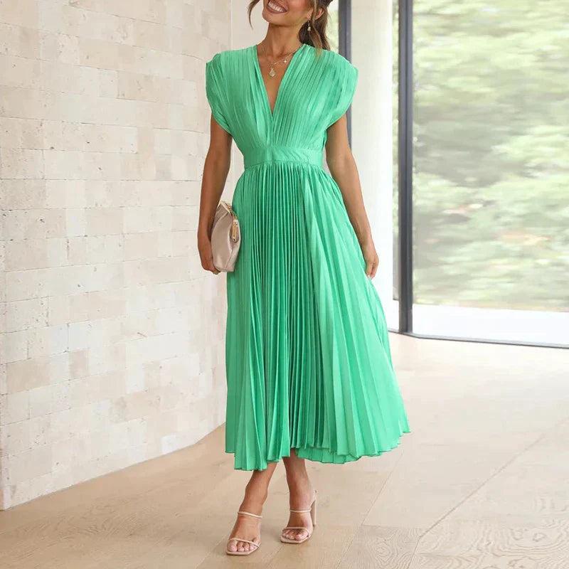 Delia® | V-Neck Maxi Dress With Pleats