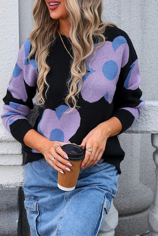 Edith® | Large floral knit sweater