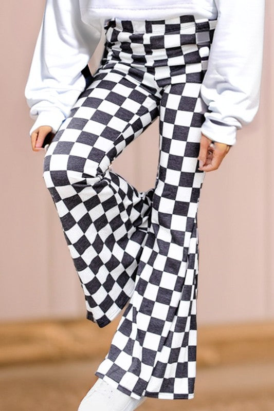 Aubrey® | Checked flared trousers with a high waist
