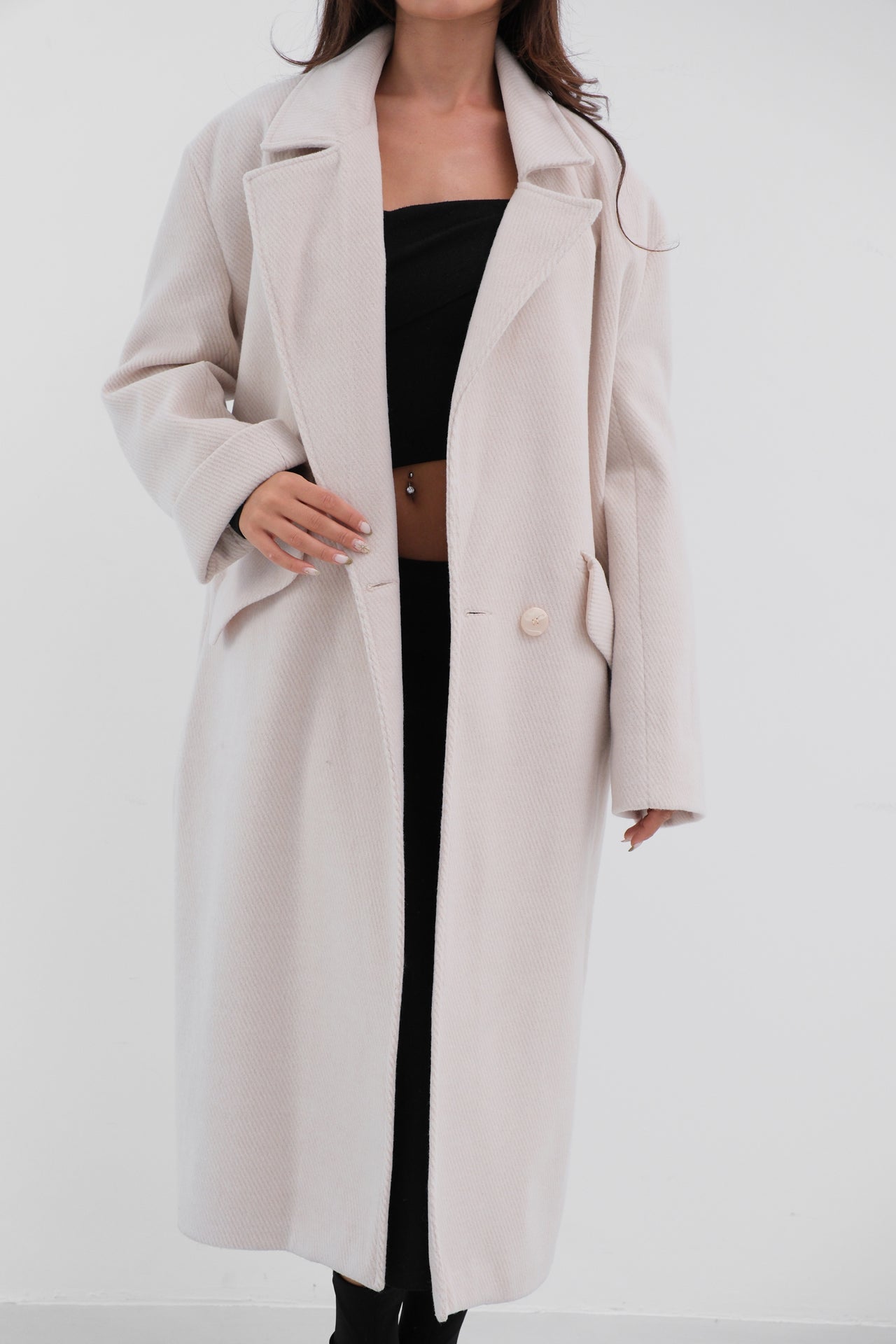 Diana® | Oversized maxi jacket for women in beige