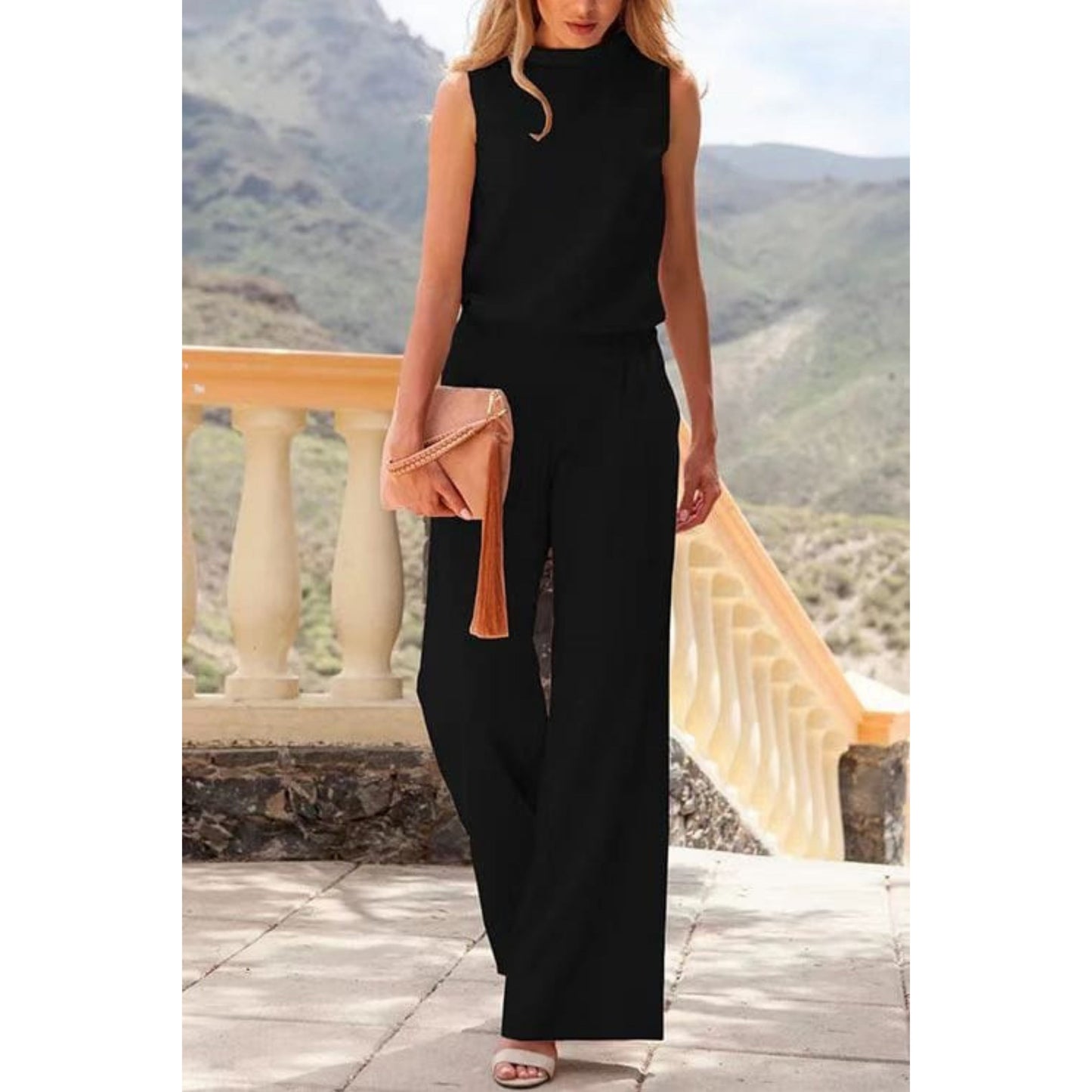 Edna® | Women's Sleeveless Wide Leg Jumpsuit