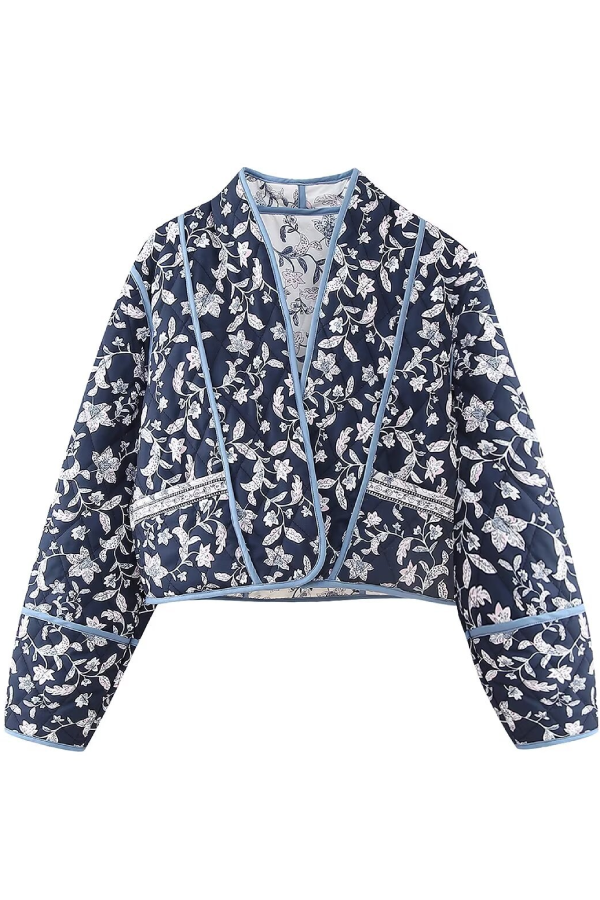 Clarisa® | Stand Collar Reversible Quilted Cropped Jacket