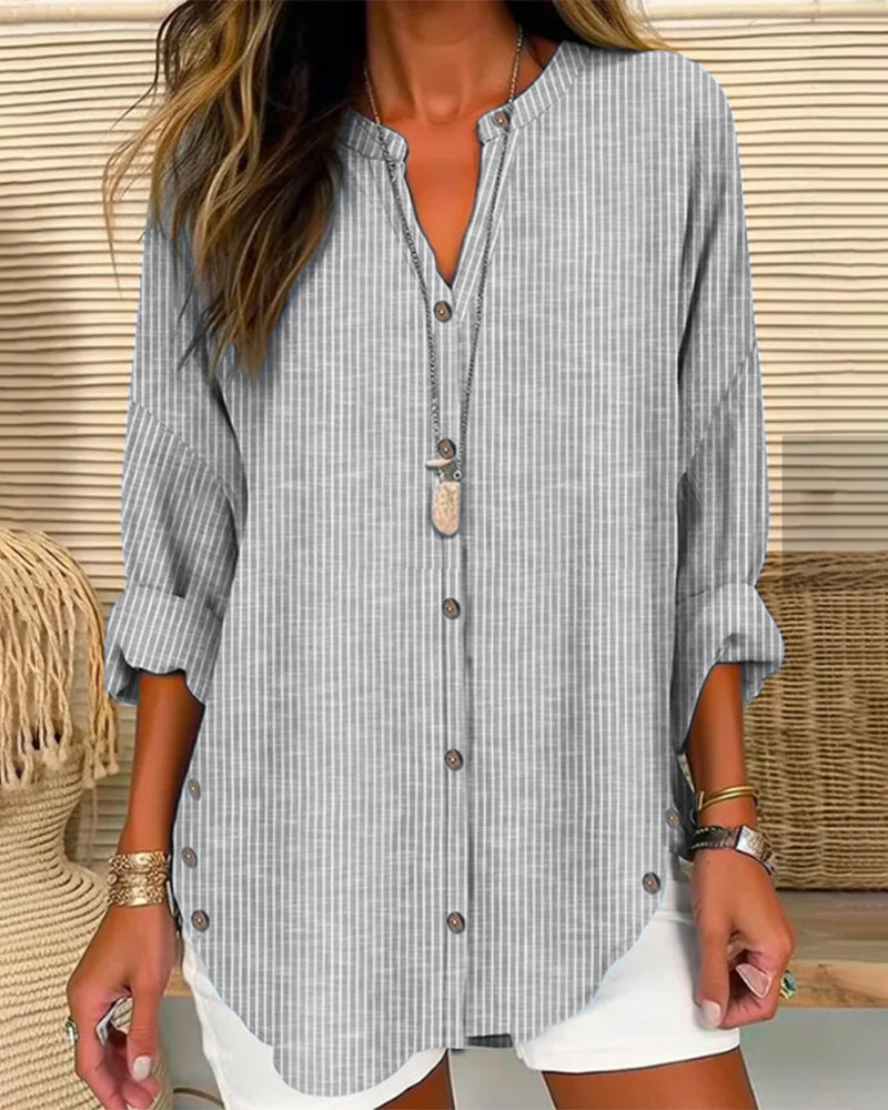 Belisa® | Stylish V-Neck Top With Stripes