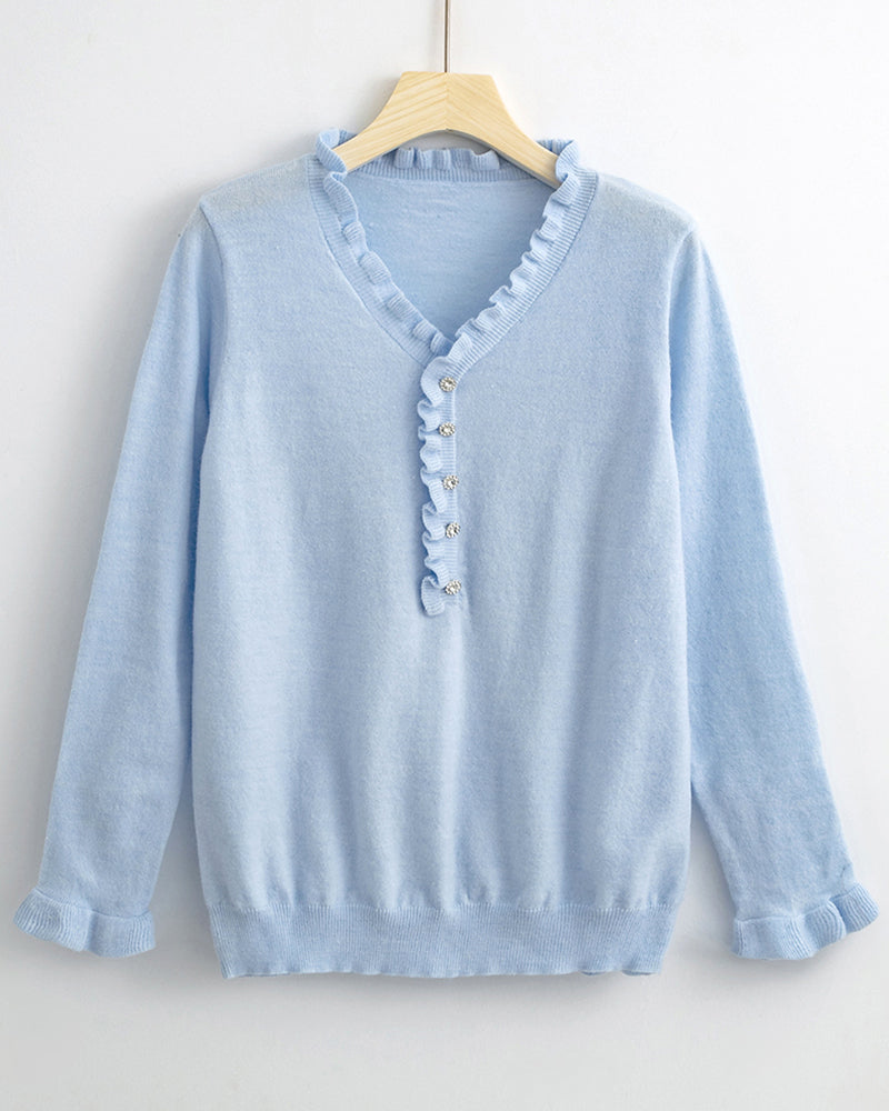 Alessandra® | Elegant ruffle sweater