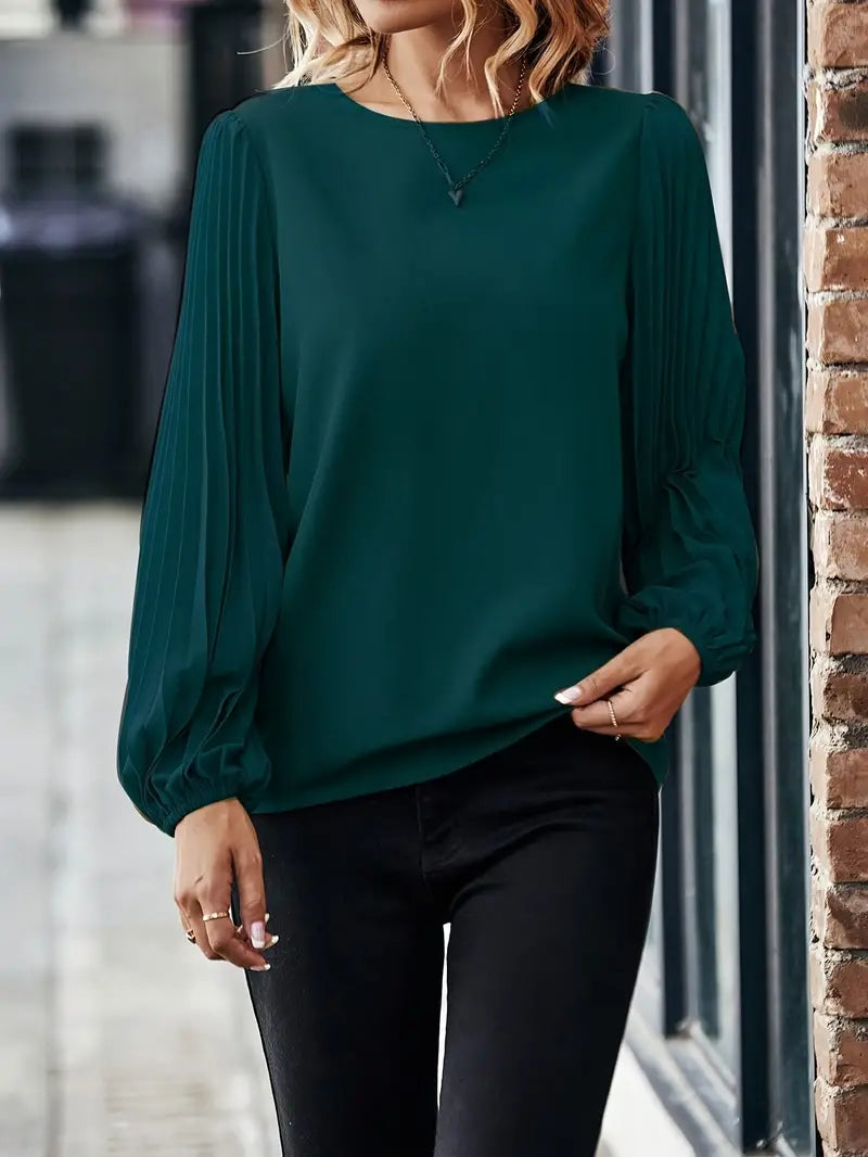 Browton® | Comfortable, Sophisticated Lantern Blouse With A Round Neckline