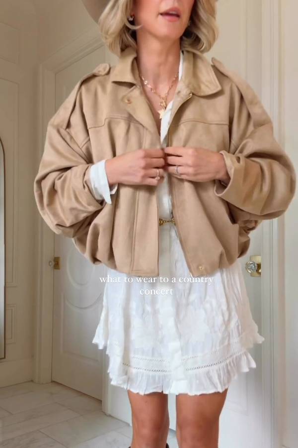 Dominique® | Spring lapel bomber jacket