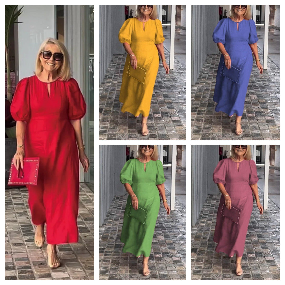 Brooke® | Midi dress with puff sleeves