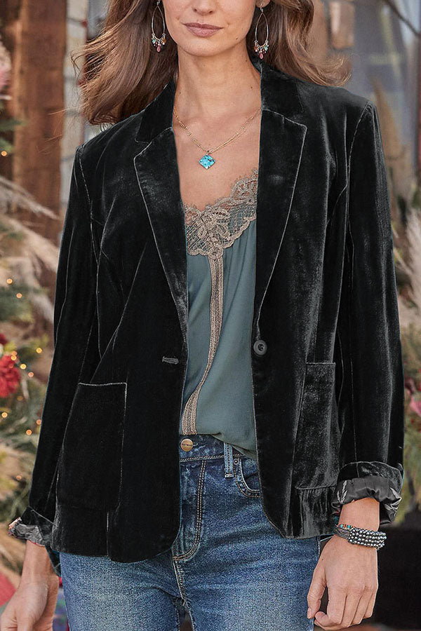 Camila® | Gold velvet crop top small suit jacket