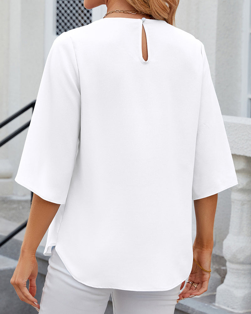 Bruston® | Elegant Blouse With Half Sleeves