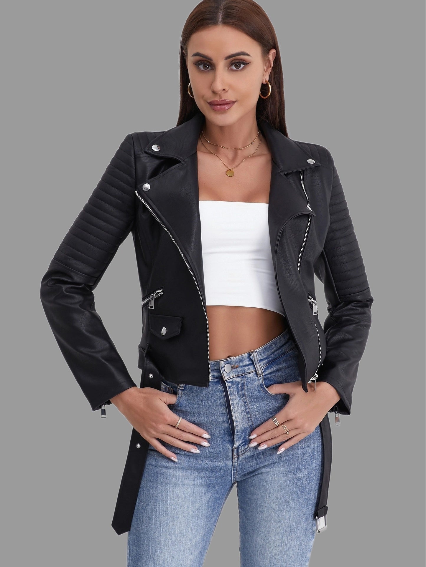 Beatriz® | Women's biker jacket with a short cut