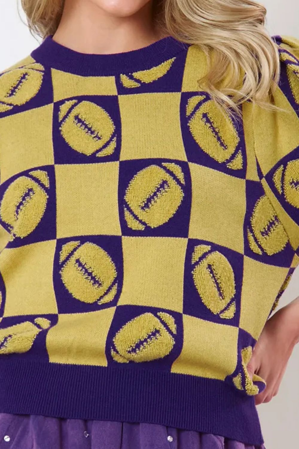 Annika® | Football sweater with a crew neck and short sleeves
