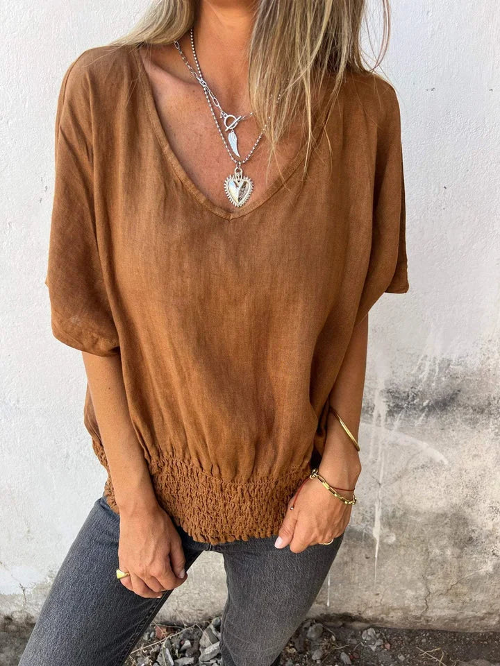 Projet | Elegant V-neck Cotton Top