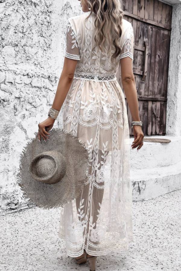 Berta® | Lace maxi dress