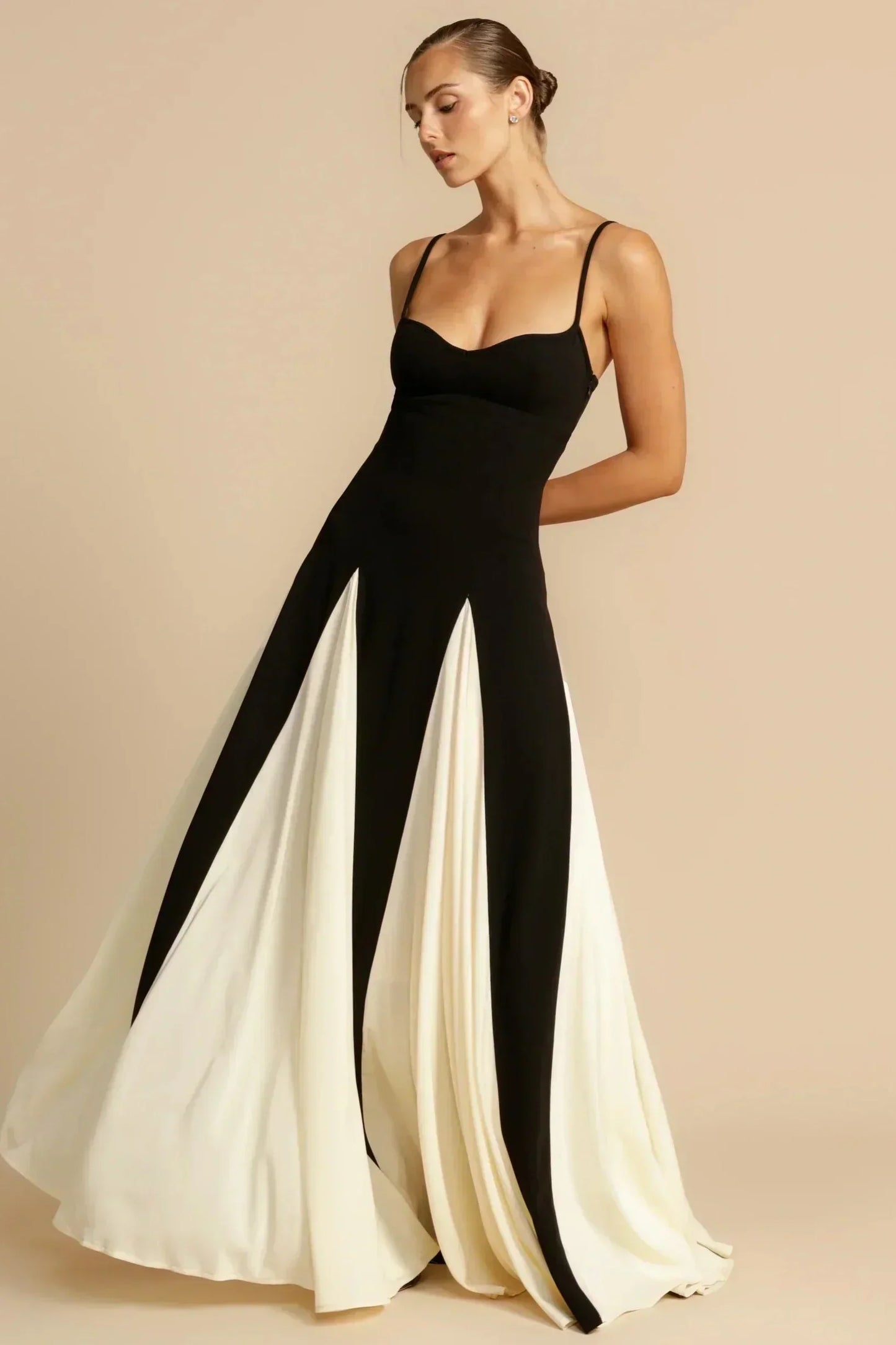 Delia® | Dress Two Tone Black & White Maxi Dress