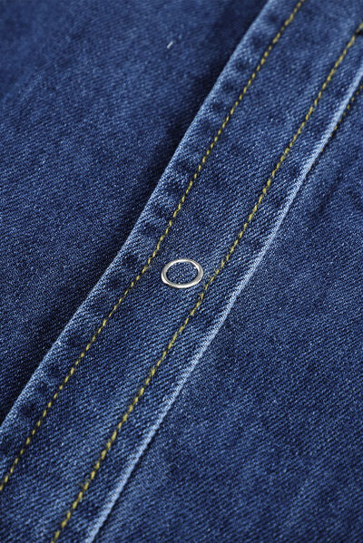 Azul® | Long-sleeved denim jacket with raw hem and collar