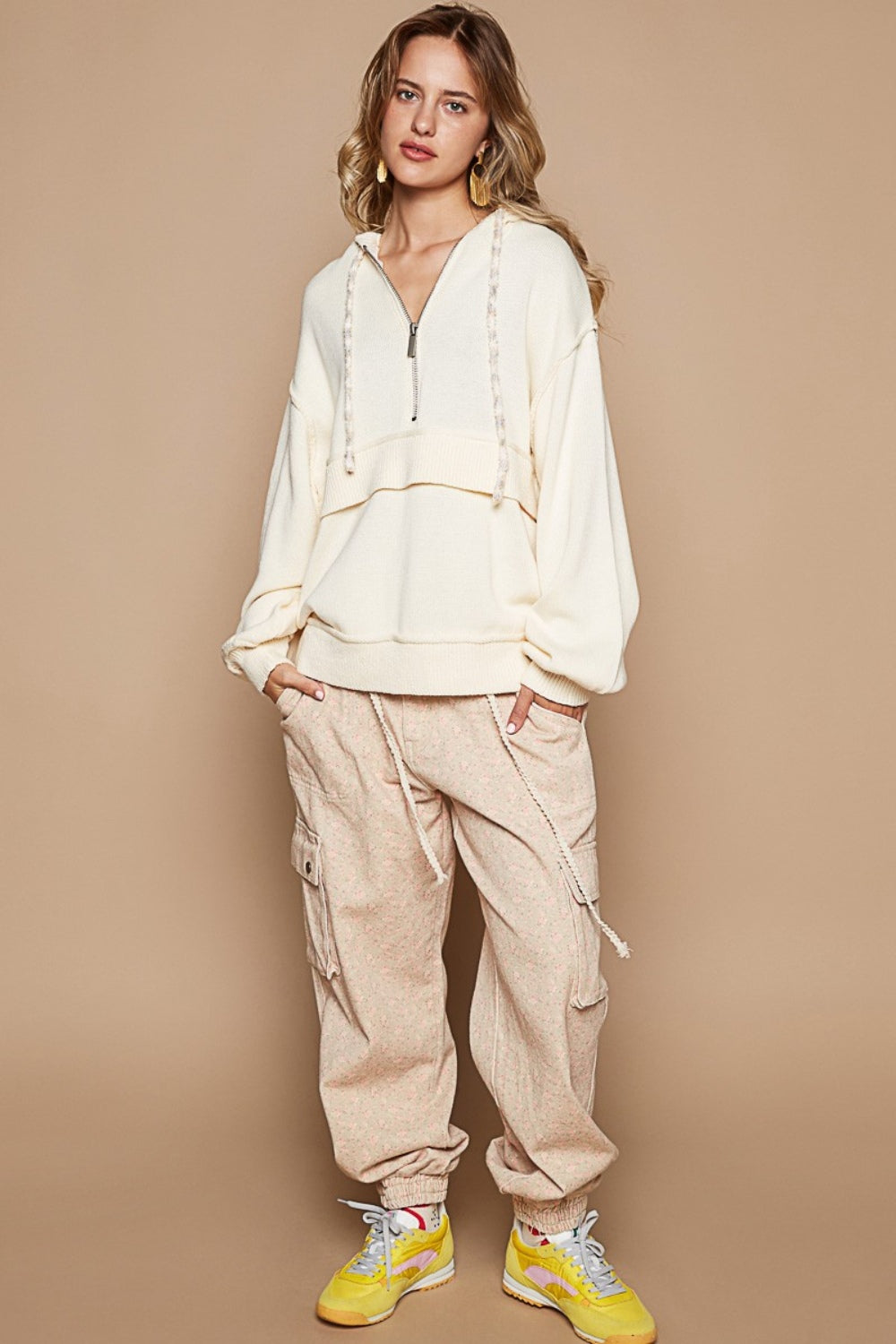 Camila® | Half-zip hoodie with dropped shoulders