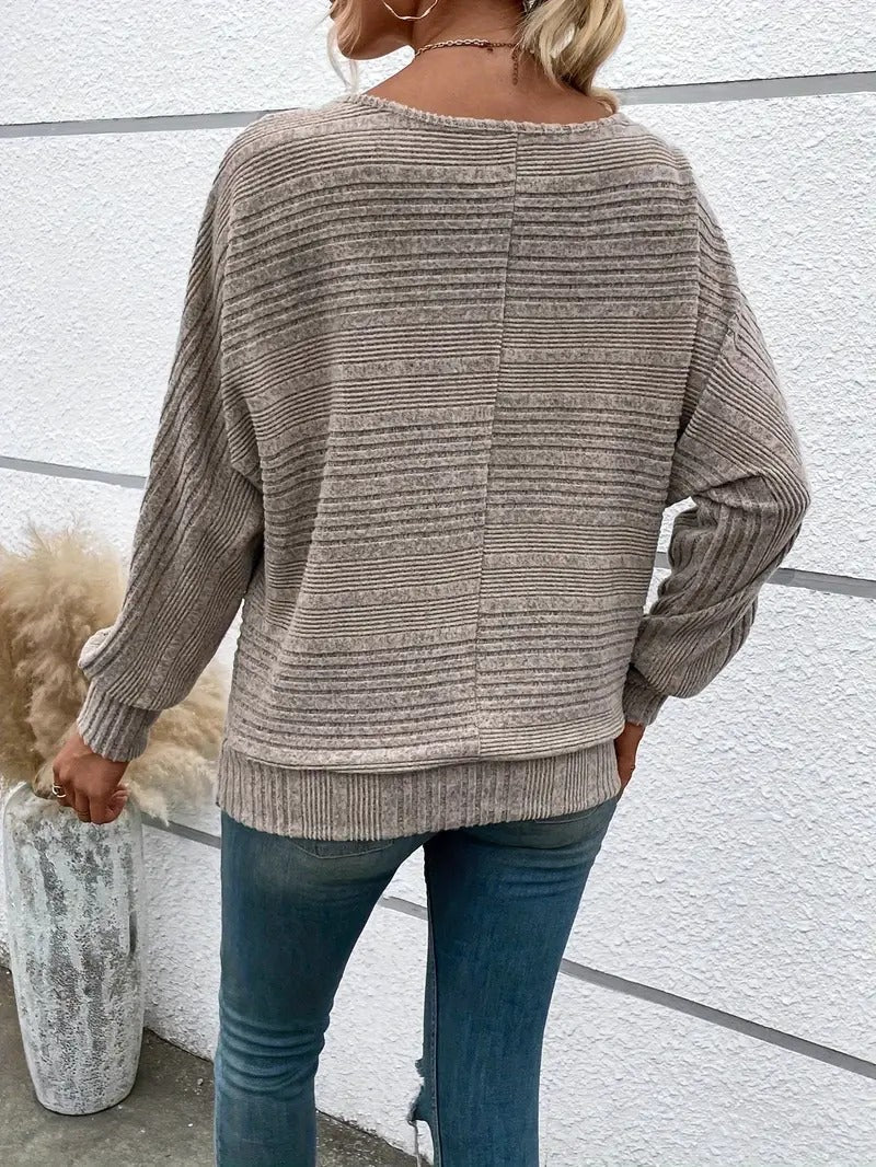 Alouette® | Casual plain-colored sweater with wide sleeves